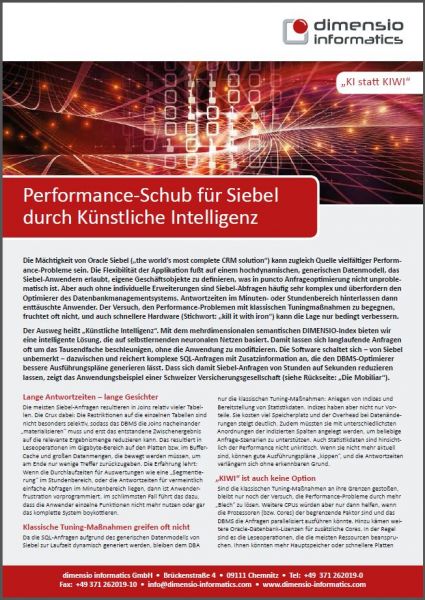 DIMENSIO: Performance-Schub für Siebel-Anwendungen